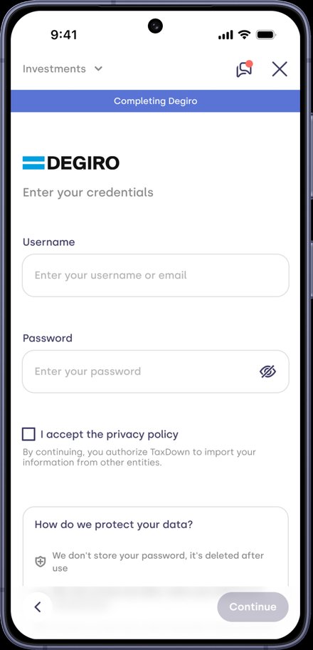 Credential connection