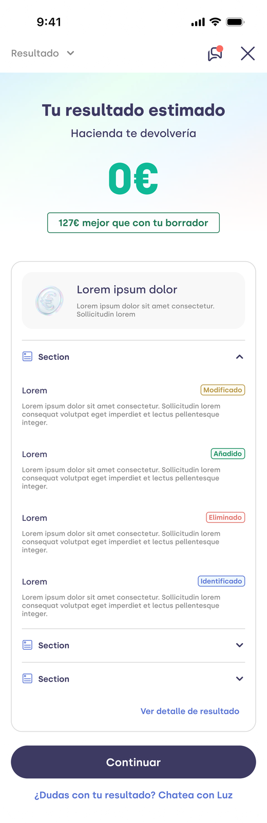 Smart Result design with the slots the AI fills in